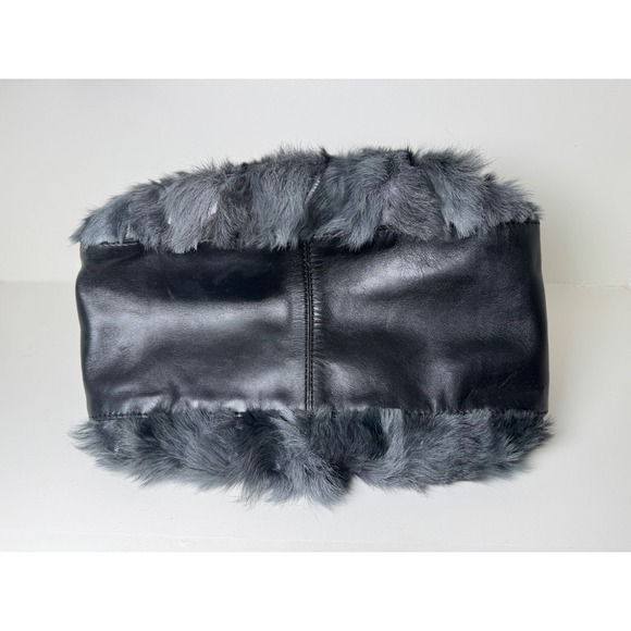 Kate Spade New York Fox Fur Trim Leather Drawstring Bucket Bag - Picture 8 of 14